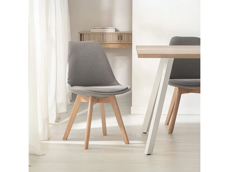 Silla de comedor de Tela Gris 82 x 49- Kler