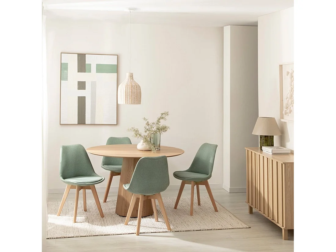 Chaise de salle à manger en tissu menthe 49x82 cm-Kler