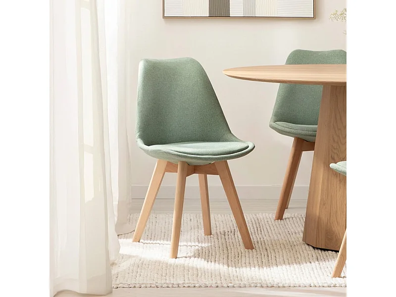 Chaise de salle à manger en tissu menthe 49x82 cm-Kler