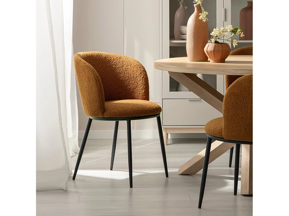 Silla de comedor de Borreguito Terracota 80 x 51- Nolan