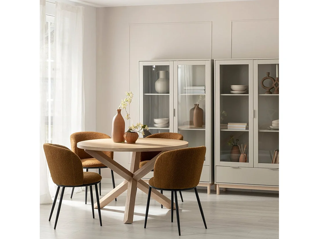 Silla de comedor de Borreguito Terracota 80 x 51- Nolan