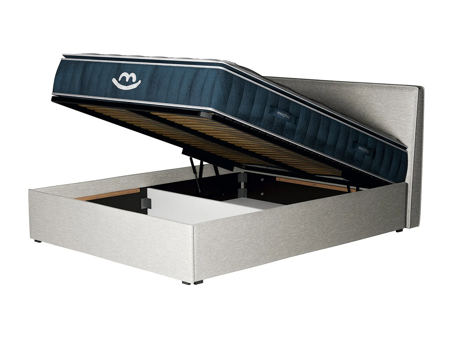 Pack lit coffre et matelas hybride 160x200 épais 30cm