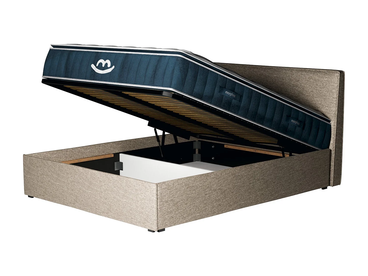 Pack lit coffre et matelas hybride 180x200 épais 30cm