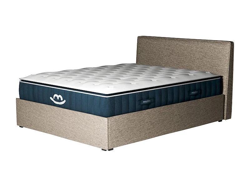 Pack lit coffre et matelas hybride 180x200 épais 30cm
