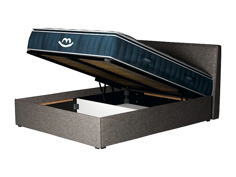 Pack lit coffre et matelas hybride 180x200 épais 30cm