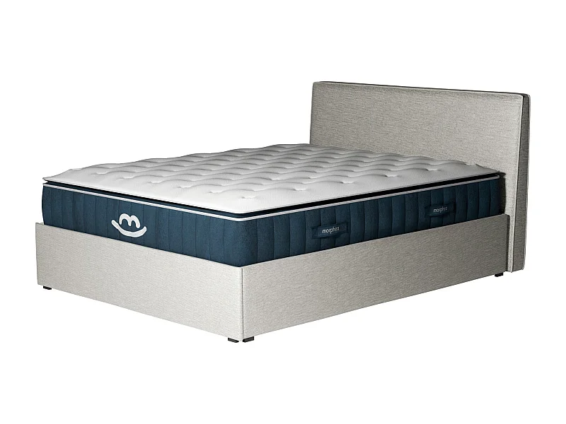 Pack lit coffre et matelas hybride 180x200 épais 30cm