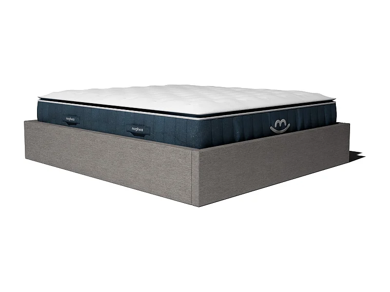 Pack lit coffre et matelas hybride 140x190 épais 30cm