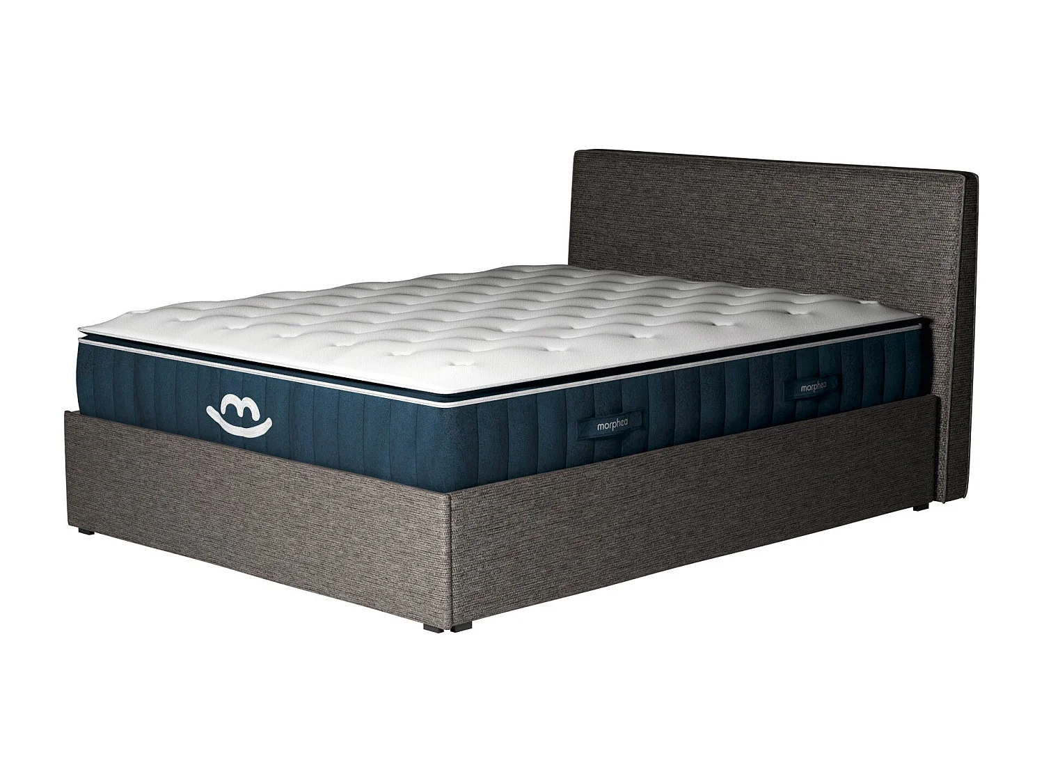 Pack lit coffre et matelas hybride 160x200 épais 30cm