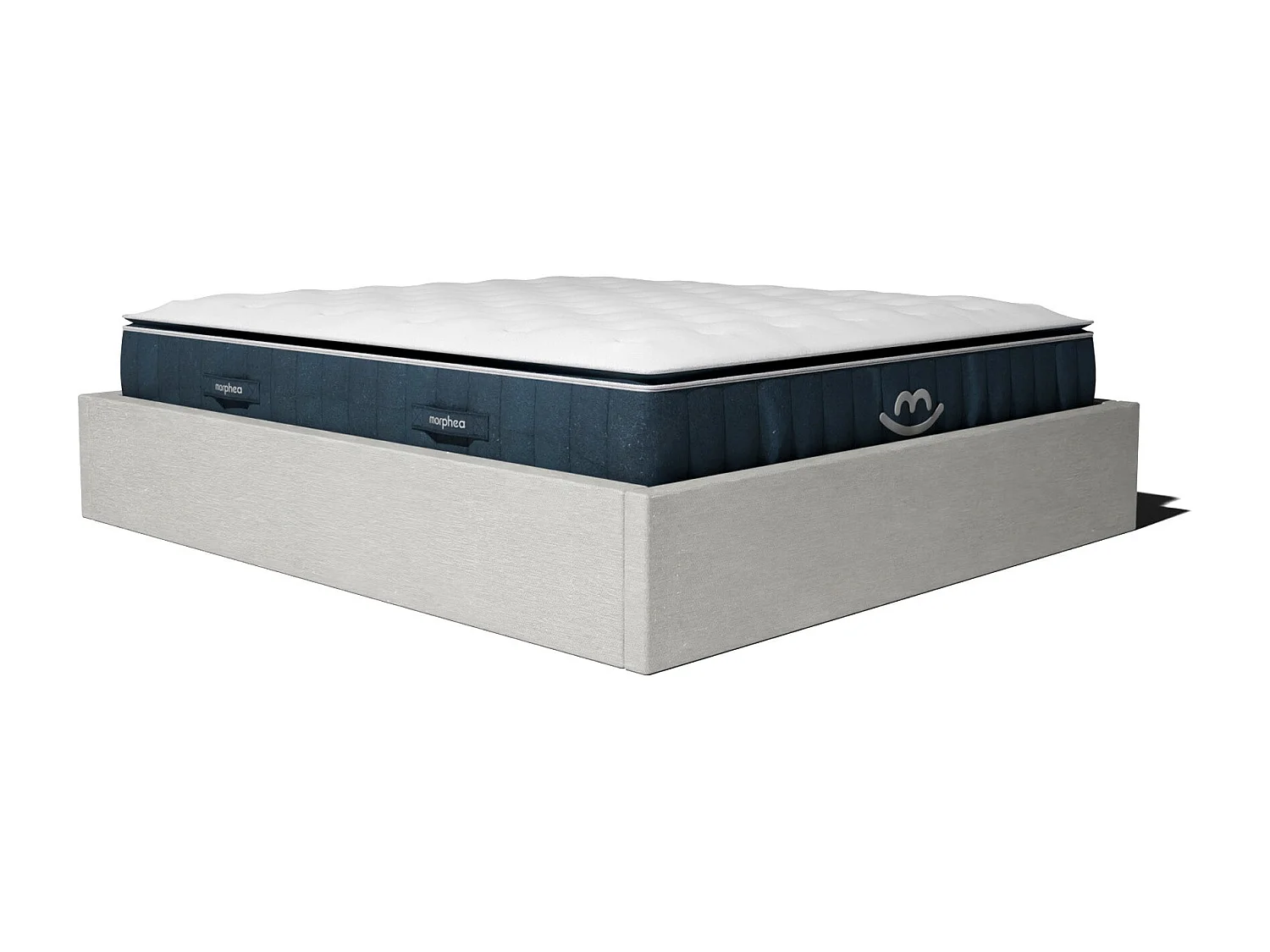 Pack lit coffre et matelas hybride 180x200 épais 30cm