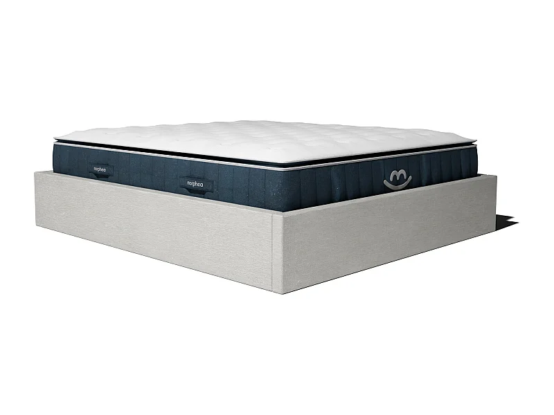 Pack lit coffre et matelas hybride 180x200 épais 30cm