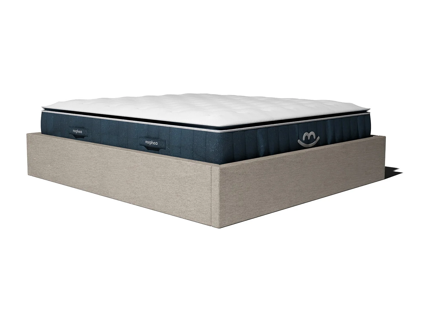 Pack lit coffre et matelas hybride 180x200 épais 30cm