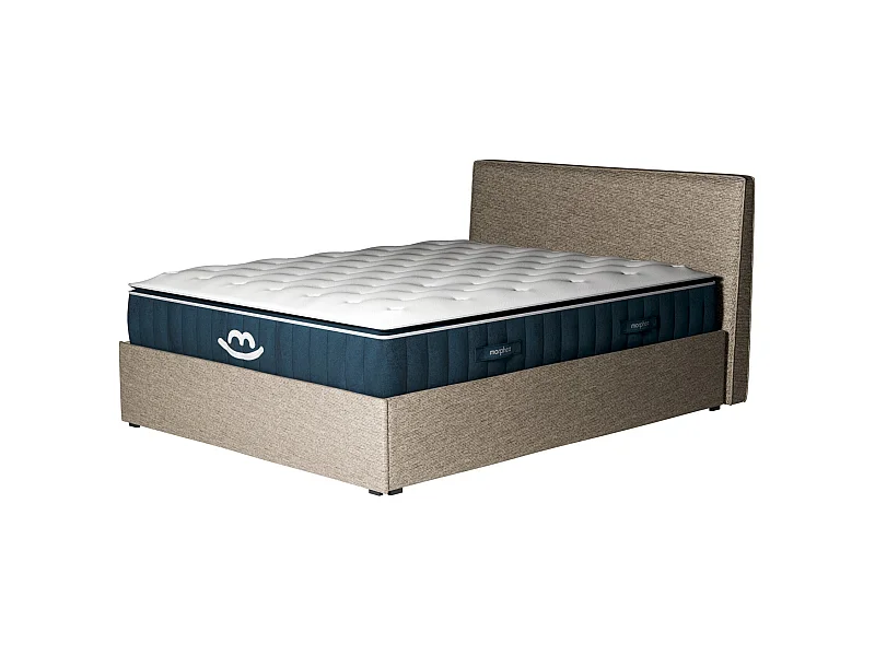 Pack lit coffre et matelas hybride 140x190 épais 30cm