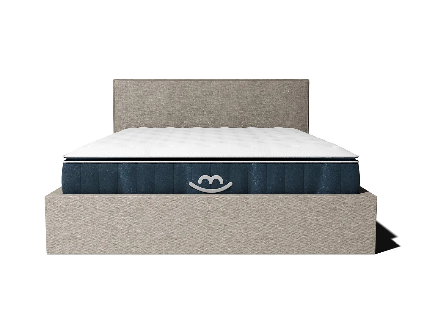 Pack lit coffre et matelas hybride 160x200 épais 30cm