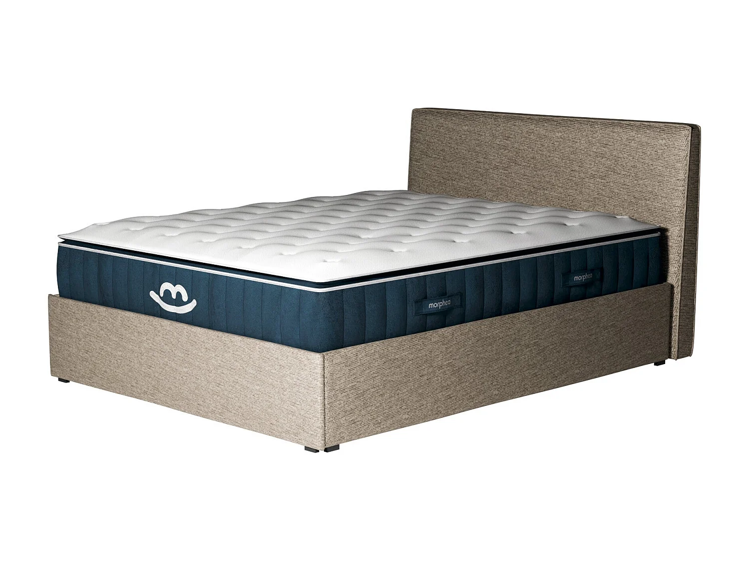 Pack lit coffre et matelas hybride 160x200 épais 30cm