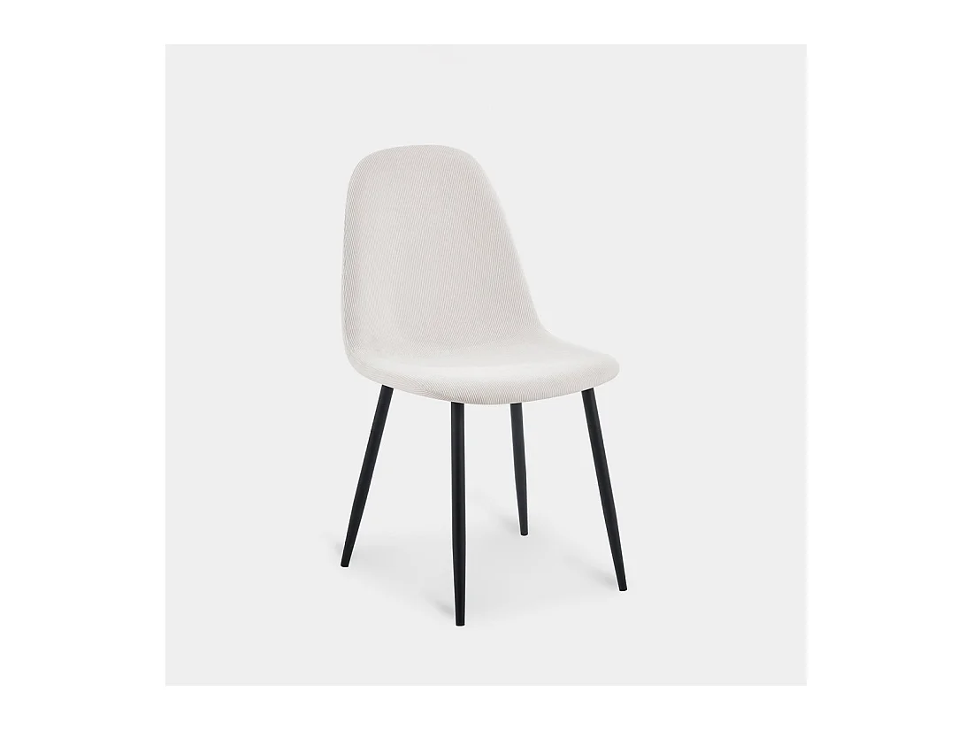 Chaise de salle à manger en rembourrage en microvelours blanco roto 44x84 cm-Elia