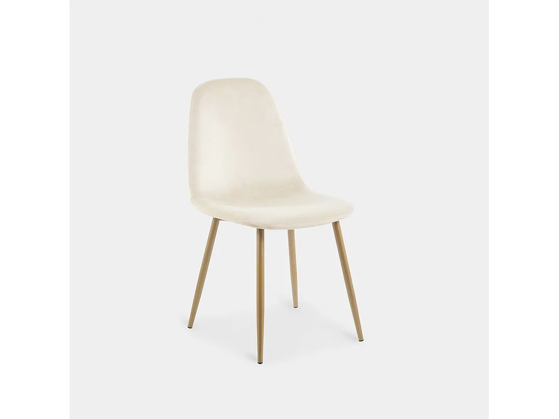 Chaise de salle à manger en velours beige 44x84 cm-Elia