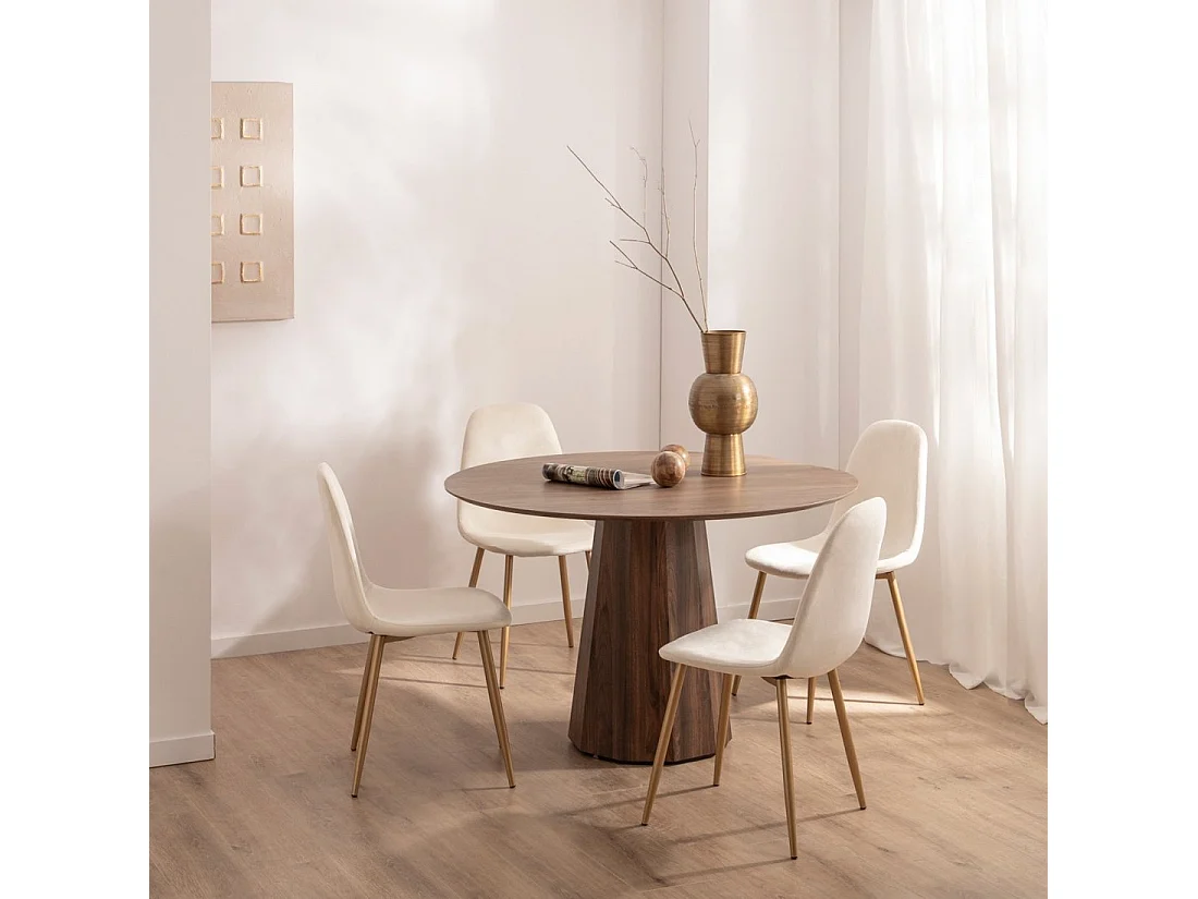 Chaise de salle à manger en velours beige 44x84 cm-Elia