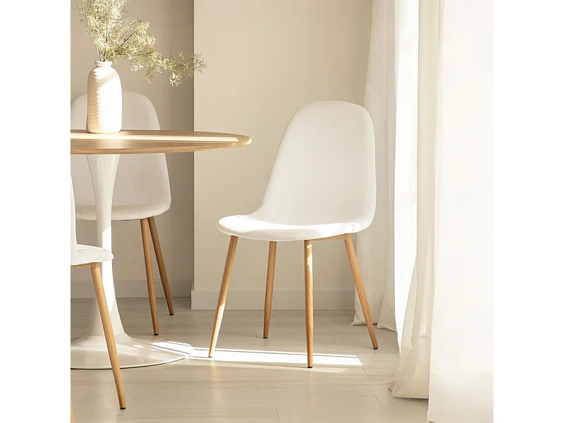 Silla de comedor de Micropana Blanco roto 84 x 44- Elia