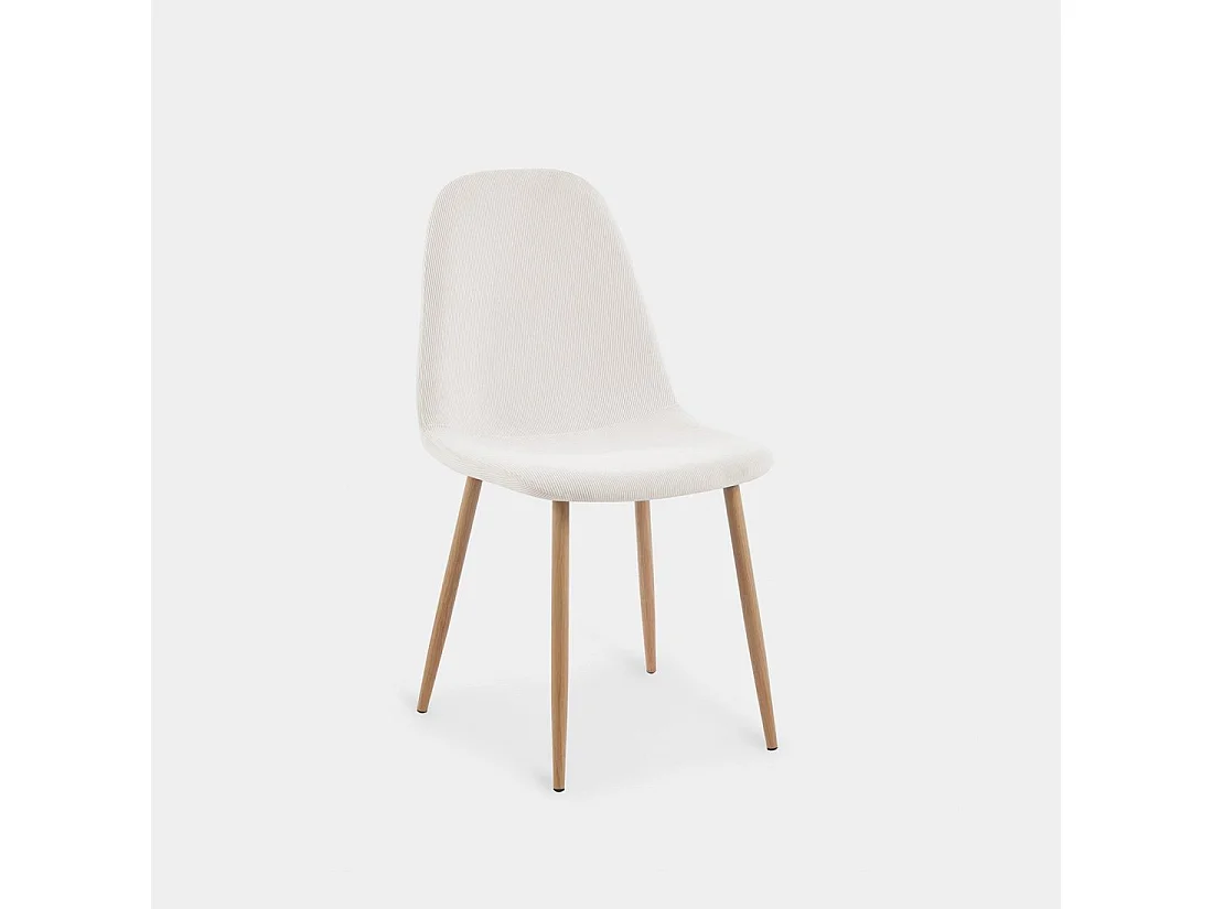 Chaise de salle à manger en rembourrage en microvelours blanco roto 44x84 cm-Elia