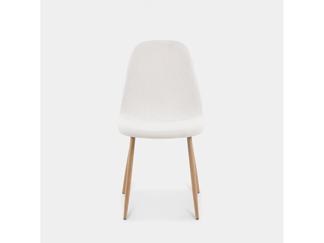 Chaise de salle à manger en rembourrage en microvelours blanc ivoire 44x84 cm-Elia