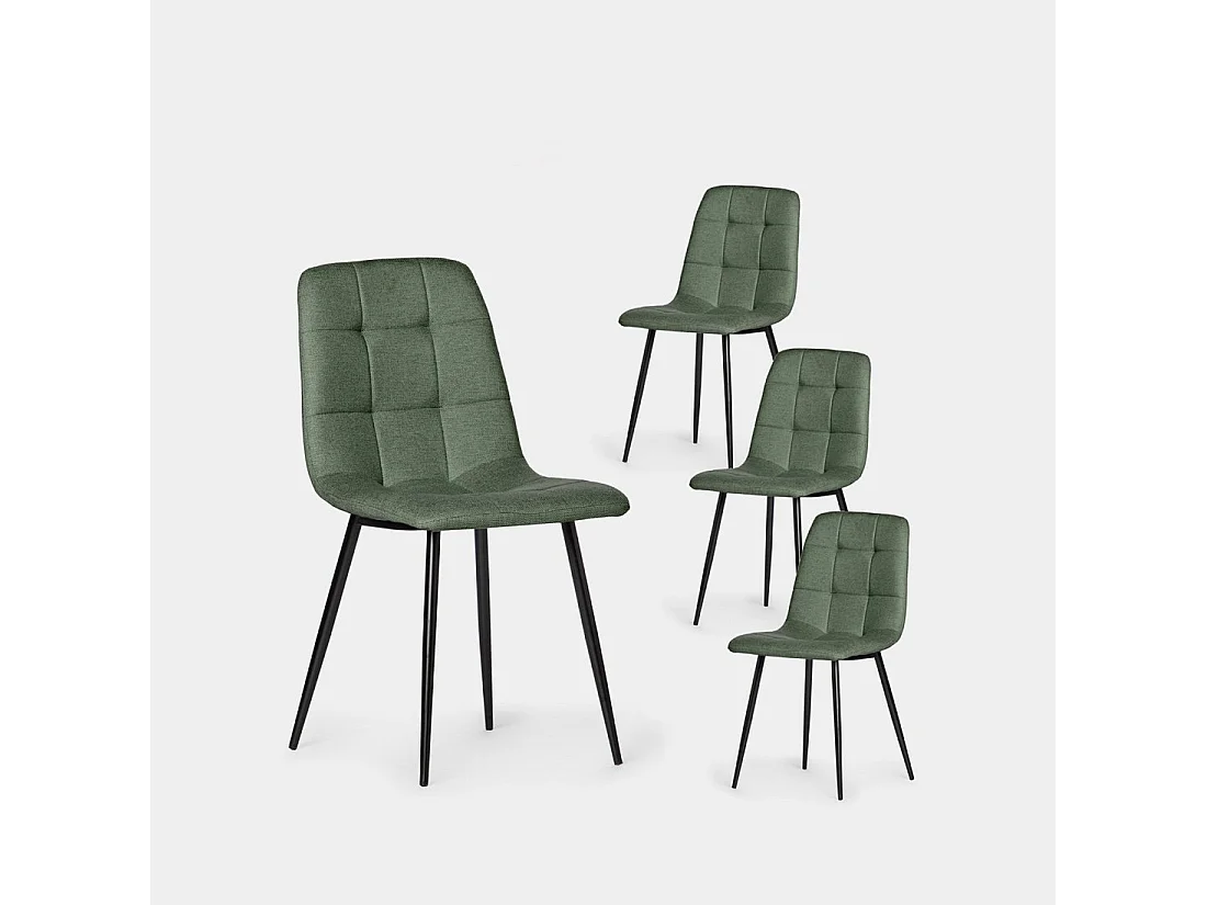 Chaise de salle à manger en polyester vert 45x86 cm-Ailan