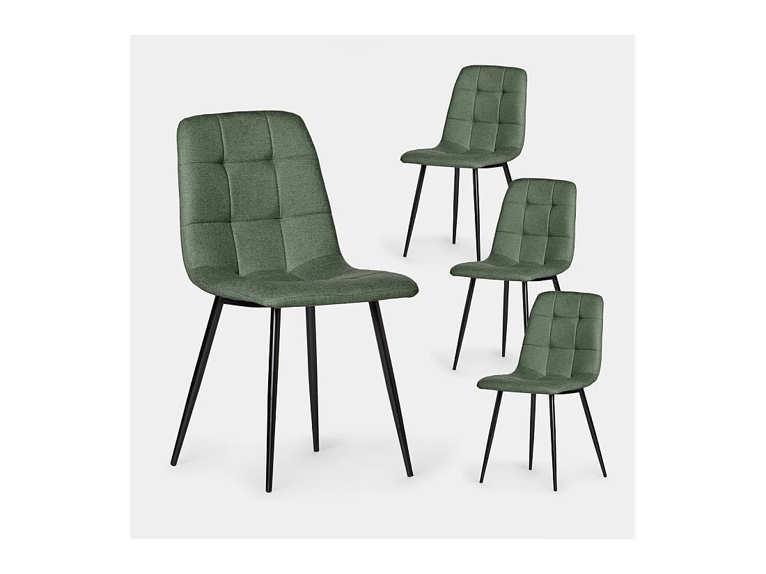 Chaise de salle à manger en polyester vert 45x86 cm-Ailan