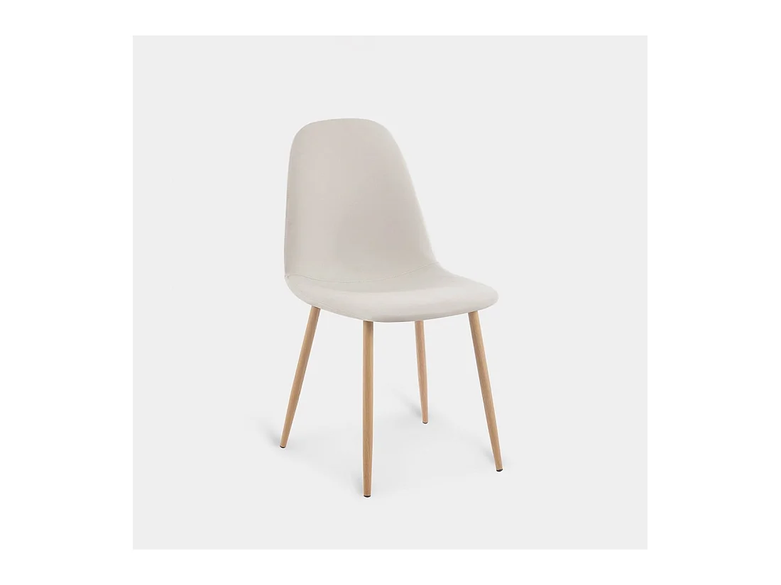 Chaise de salle à manger en similicuir beige 44x84 cm-Elia