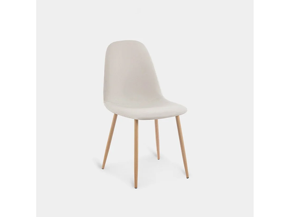 Silla de comedor de Polipiel Beige 84 x 44- Elia