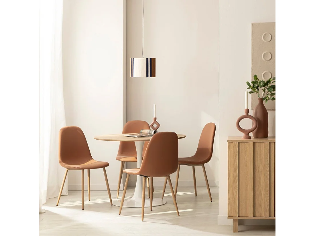 Silla de comedor de Polipiel Terracota 84 x 44- Elia