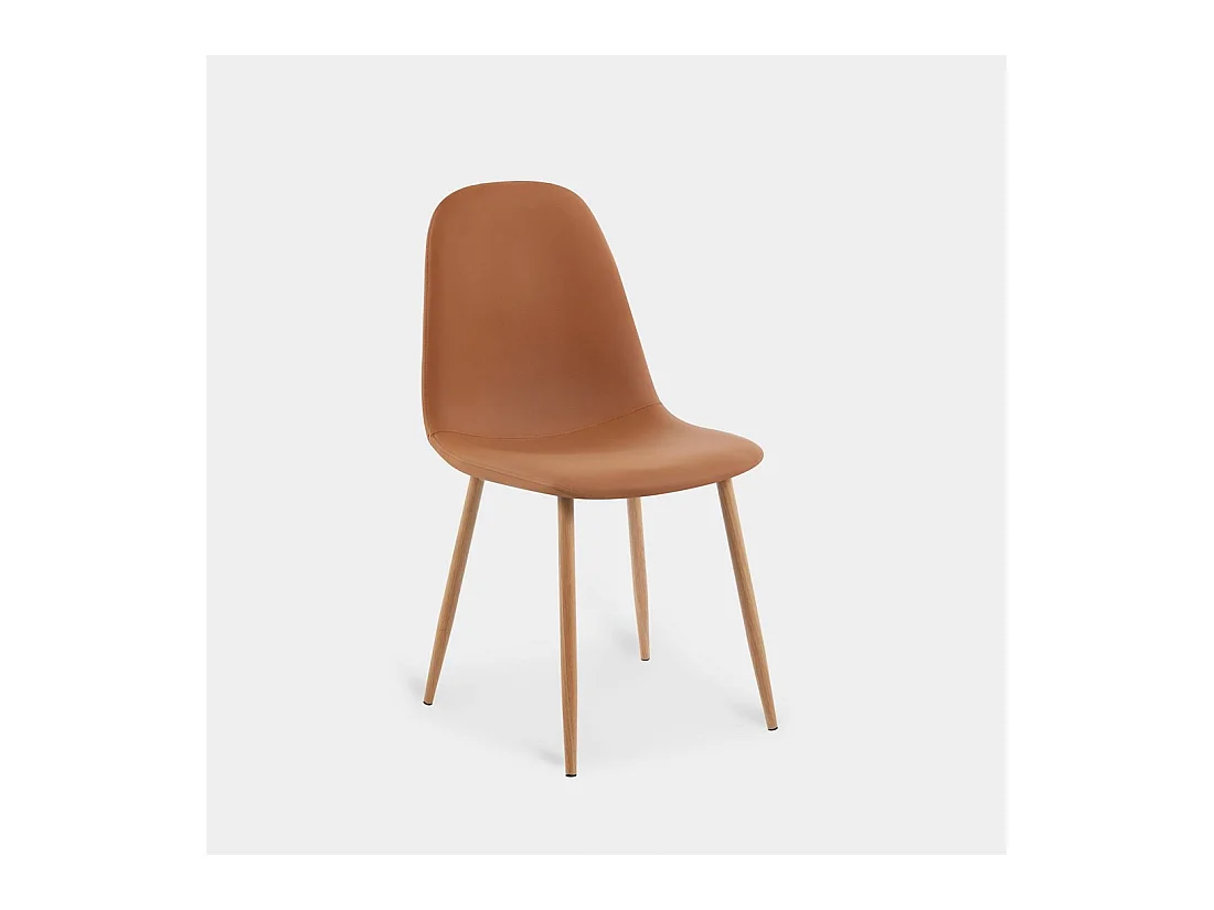 Chaise de salle à manger en similicuir terracotta 44x84 cm-Elia
