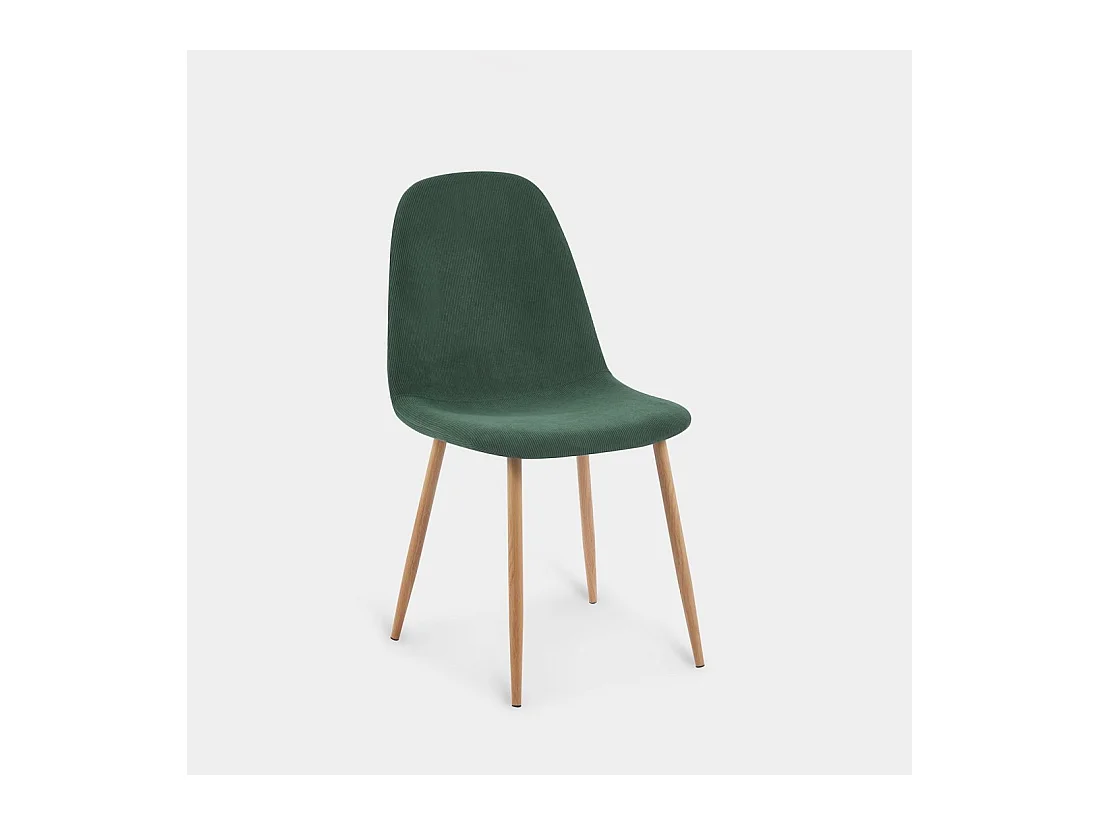 Chaise de salle à manger en rembourrage en microvelours vert foncé 44x84 cm-Elia
