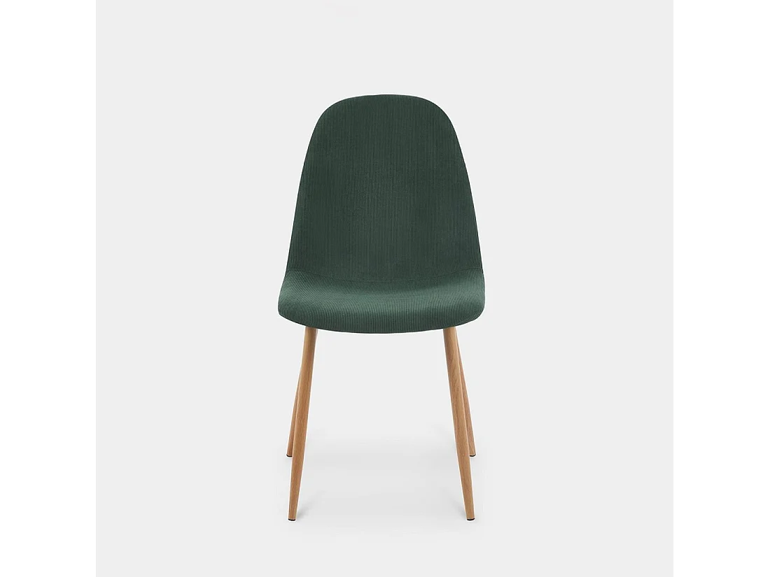 Chaise de salle à manger en rembourrage en microvelours vert foncé 44x84 cm-Elia
