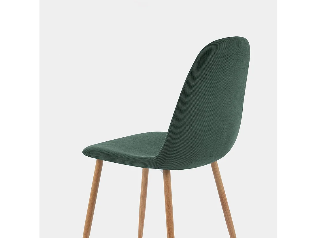 Chaise de salle à manger en rembourrage en microvelours vert foncé 44x84 cm-Elia