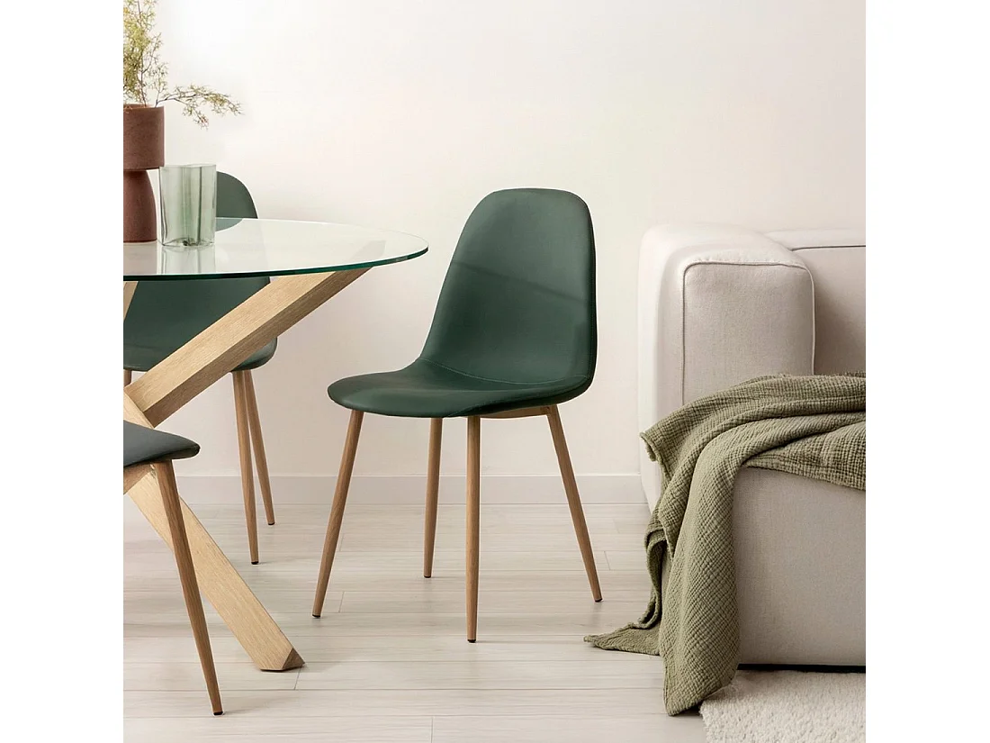 Silla de comedor de Polipiel Verde 84 x 44- Elia