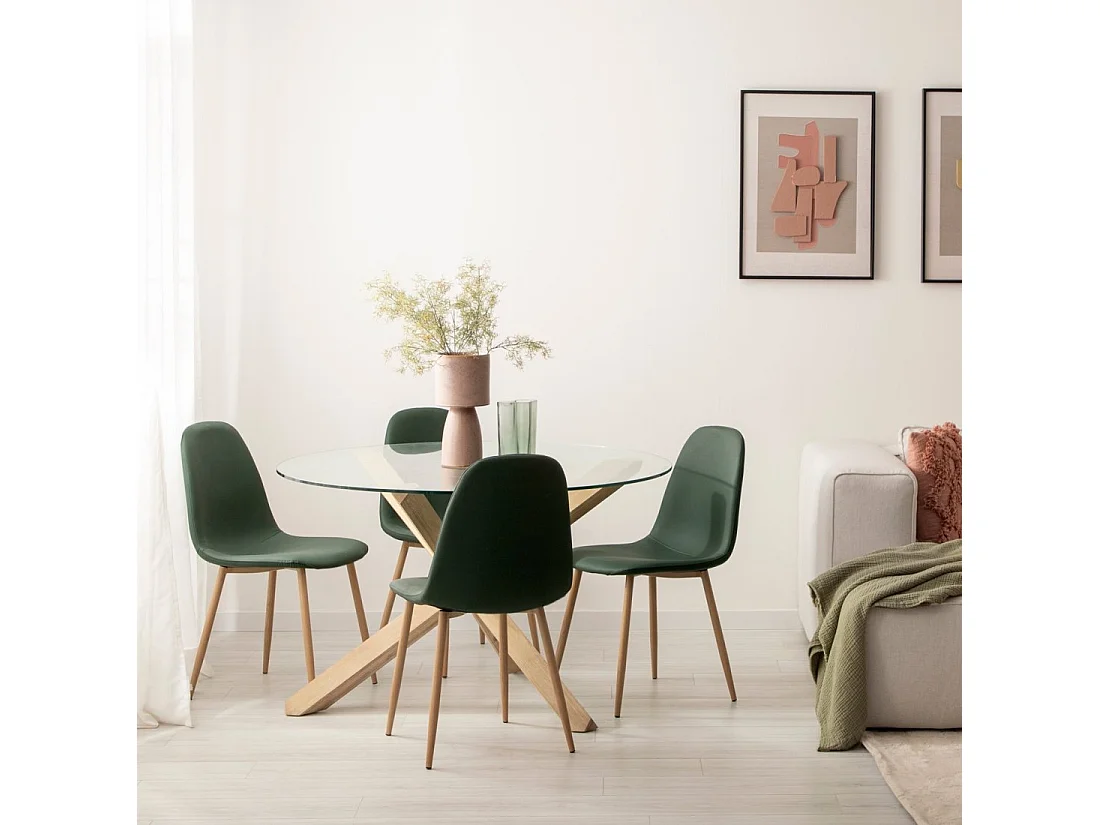 Silla de comedor de Polipiel Verde 84 x 44- Elia
