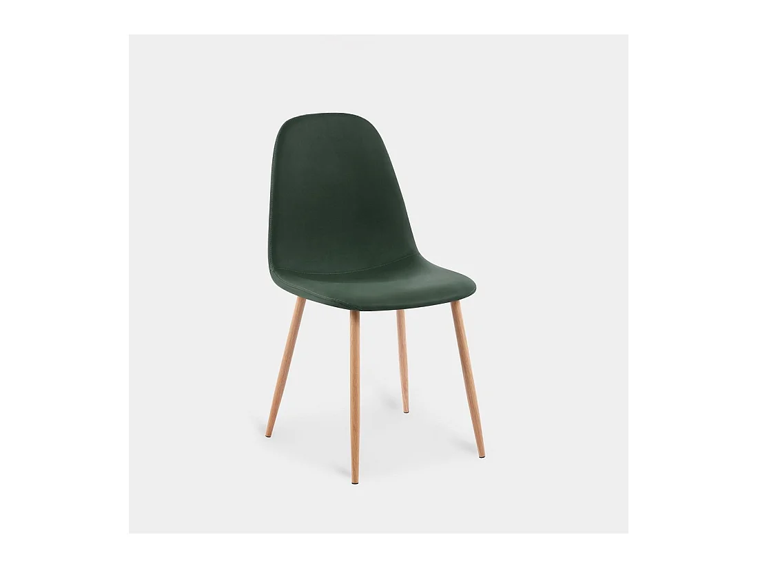 Chaise de salle à manger en similicuir vert 44x84 cm-Elia