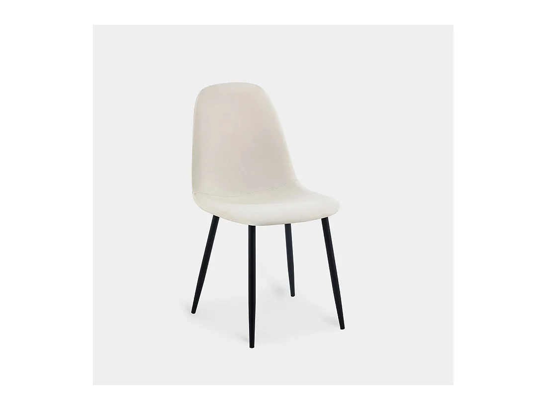 Chaise de salle à manger en similicuir beige 44x84 cm-Elia