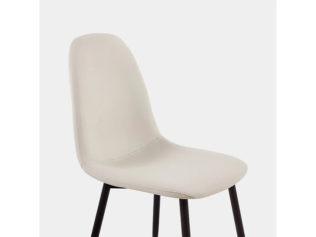 Chaise de salle à manger en similicuir beige 44x84 cm-Elia