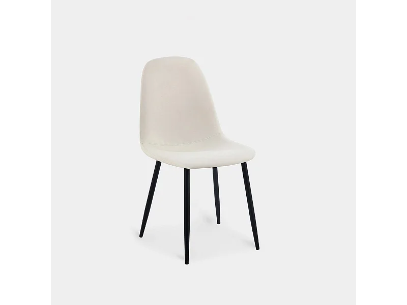 Chaise de salle à manger en similicuir beige 44x84 cm-Elia