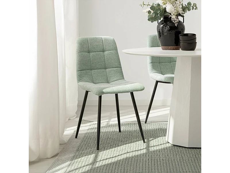 Chaise de salle à manger en polyester menthe 45x86 cm-Ailan