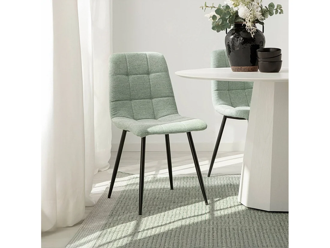 Chaise de salle à manger en polyester menthe 45x86 cm-Ailan