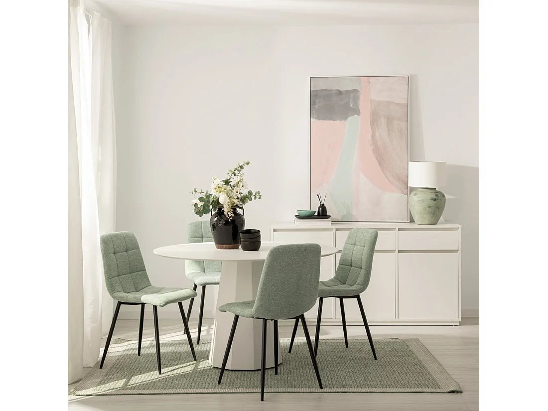 Chaise de salle à manger en polyester menthe 45x86 cm-Ailan