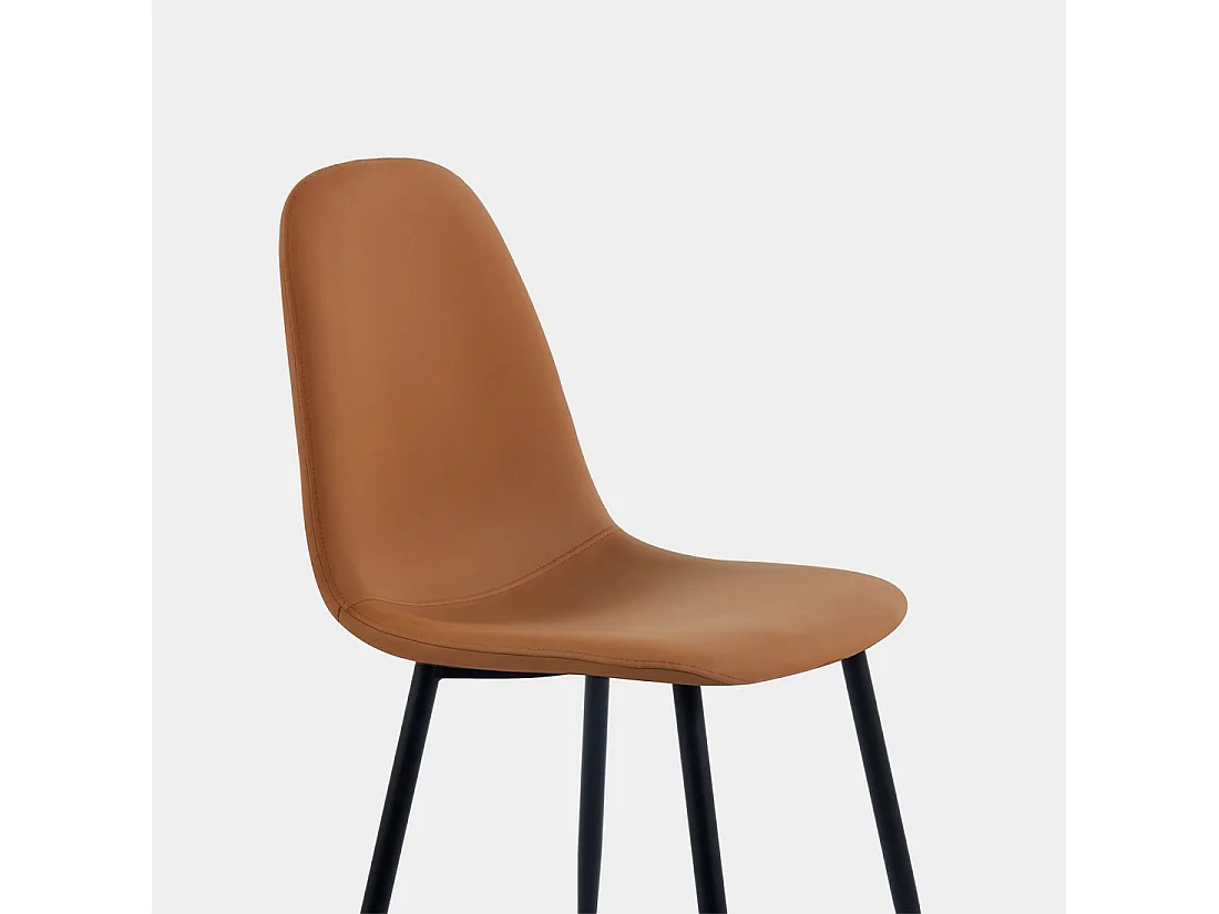 Chaise de salle à manger en similicuir terracotta 44x84 cm-Elia