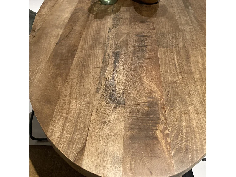BARI-Mesa de comedor redonda 6 personas, D150 cm madera