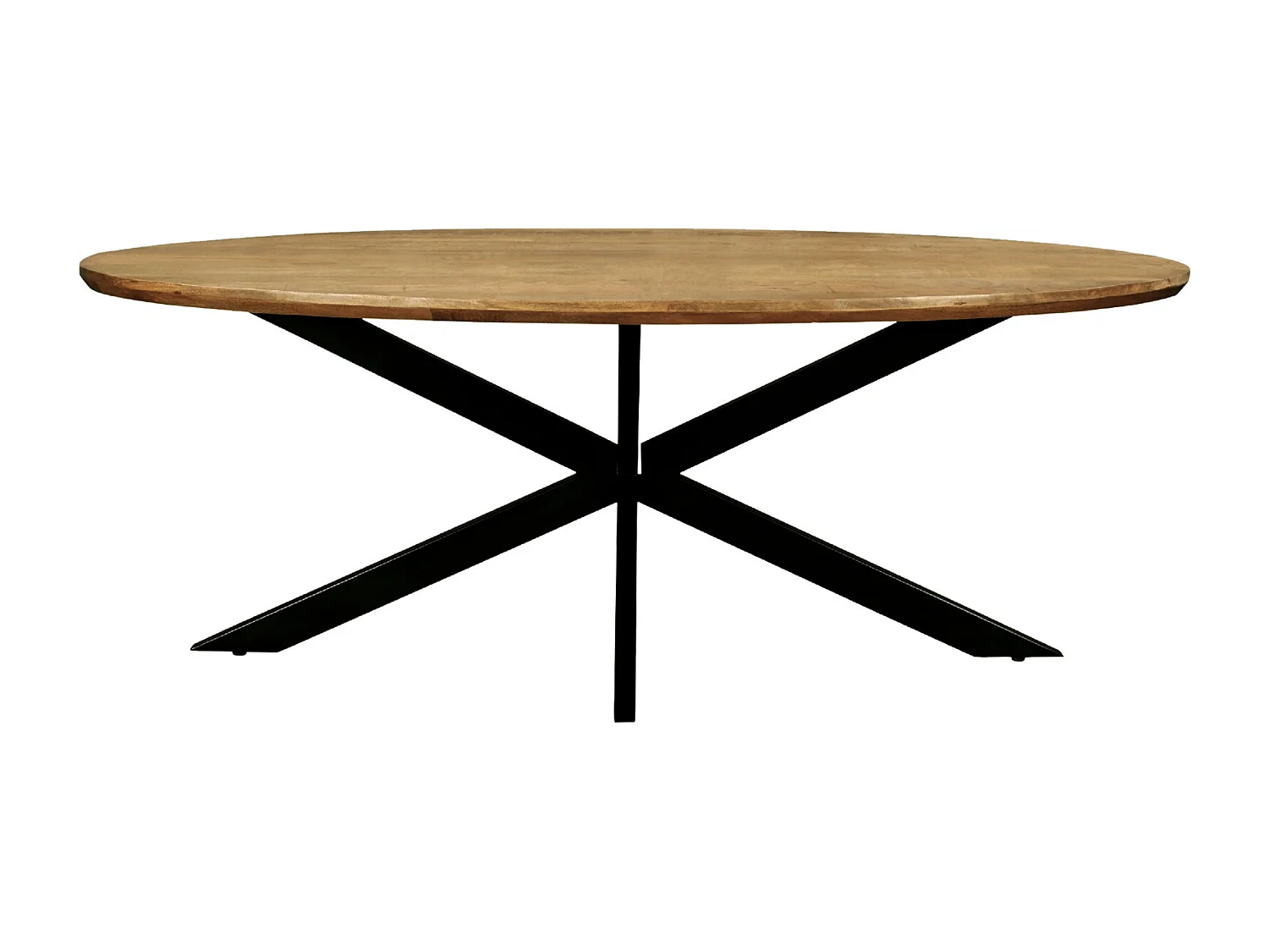 MACY-Table à manger ovale 8/10 personnes 210 cm en bois massif