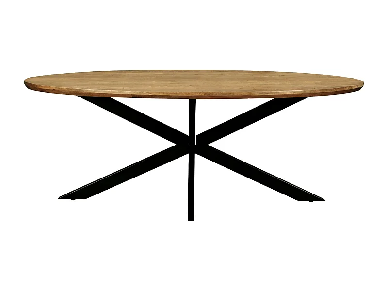 MACY-Table à manger ovale 8/10 personnes 210 cm en bois massif