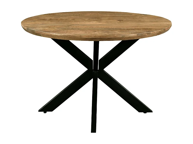 MACY-Table à manger ronde 4 personnes 130 cm en bois massif