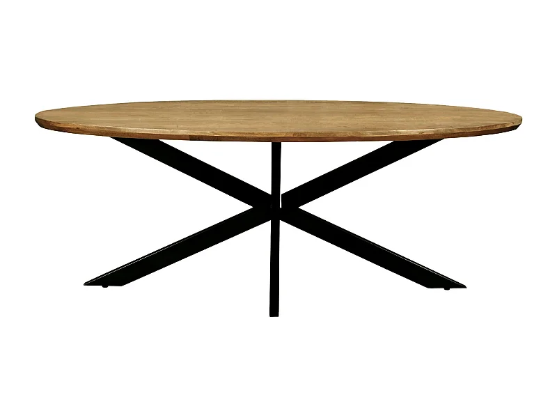 MACY-Table à manger ovale 10 personnes 240 cm en bois massif