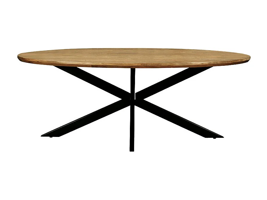 MACY-Table à manger ovale 10 personnes 240 cm en bois massif
