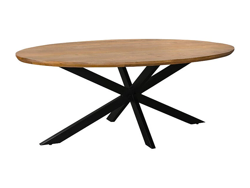 MACY-Table à manger ovale 10 personnes 240 cm en bois massif